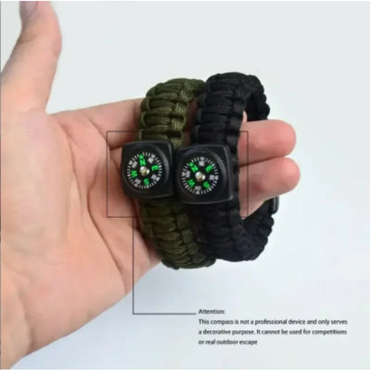 SURVIVAL BRACELET 'PARACORD' COMPASS & WHISTLE          ‘multicolor’
