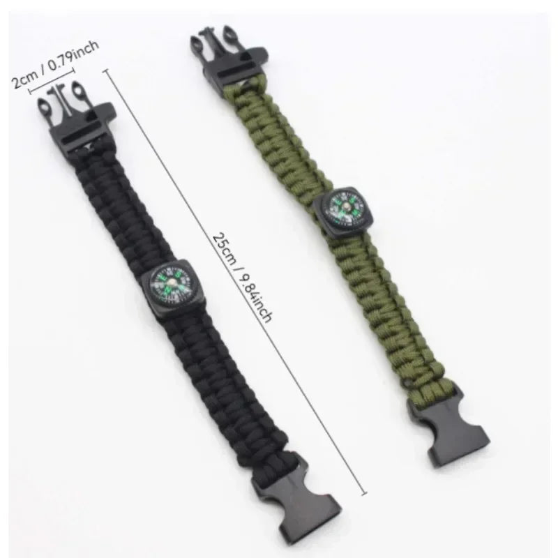 SURVIVAL BRACELET 'PARACORD' COMPASS & WHISTLE          ‘multicolor’